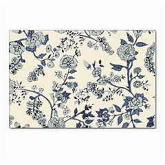 Blue Vintage Background Postcard 4 x 6  (pkg Of 10) by kyorashop23