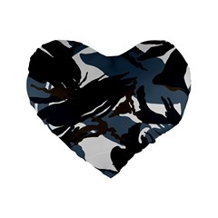 Blue Winter Camouflage, Military Camouflage Standard 16  Premium Heart Shape Cushions by kyorashop23