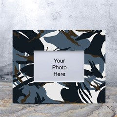 Blue Winter Camouflage, Military Camouflage White Tabletop Photo Frame 4 x6  by kyorashop23