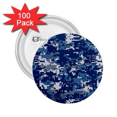 Blue, Camouflage, Cool, Navy, New, Pattern 2 25  Buttons (100 Pack)  by kyorashop23