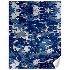 Blue, Camouflage, Cool, Navy, New, Pattern Canvas 18  X 24  by kyorashop23