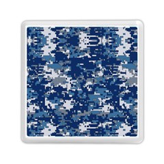 Blue, Camouflage, Cool, Navy, New, Pattern Memory Card Reader (square) by kyorashop23