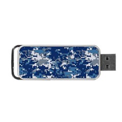 Blue, Camouflage, Cool, Navy, New, Pattern Portable Usb Flash (one Side) by kyorashop23