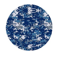 Blue, Camouflage, Cool, Navy, New, Pattern Mini Round Pill Box by kyorashop23