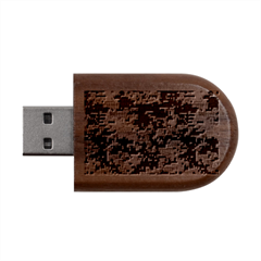 Blue, Camouflage, Cool, Navy, New, Pattern Wood Oval Usb Flash Drive by kyorashop23