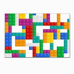 Colorful Bricks, Bricks, Colorful Postcards 5  X 7  (pkg Of 10) by kyorashop23