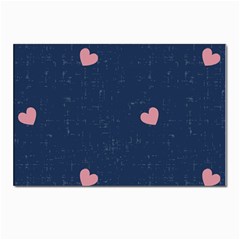 Corazones, Blue, Pattern Postcards 5  X 7  (pkg Of 10) by kyorashop23