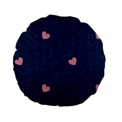 Corazones, Blue, Pattern Standard 15  Premium Flano Round Cushions by kyorashop23