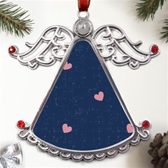 Corazones, Blue, Pattern Metal Angel With Crystal Ornament by kyorashop23