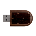 Corazones, Blue, Pattern Wood Oval USB Flash Drive USB