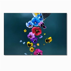 Falling Flowers, Art, Coffee Cup Postcards 5  X 7  (pkg Of 10) by kyorashop23