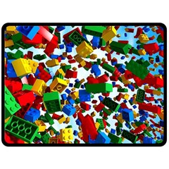 Falling Lego Bricks, Desenho, Fall, Games Fleece Blanket (large) by kyorashop23