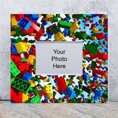 Falling Lego Bricks, Desenho, Fall, Games White Wall Photo Frame 5  X 7  by kyorashop23