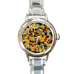 Lego People, Games Round Italian Charm Watch by kyorashop23