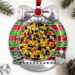 Lego People, Games Metal X mas Ribbon With Red Crystal Round Ornament by kyorashop23