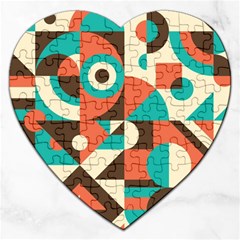 Retro Colorful Background, Retro Abstraction Jigsaw Puzzle (heart) by kyorashop23