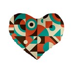 Retro Colorful Background, Retro Abstraction Standard 16  Premium Heart Shape Cushions Front