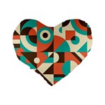 Retro Colorful Background, Retro Abstraction Standard 16  Premium Heart Shape Cushions Back