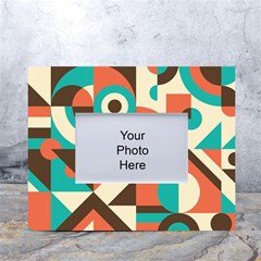 Retro Colorful Background, Retro Abstraction White Tabletop Photo Frame 4 x6  by kyorashop23