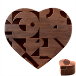 Retro Colorful Background, Retro Abstraction Heart Wood Jewelry Box Front