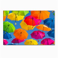 Umbrella, Colorful, Positive, Sky, Rainbow Postcards 5  X 7  (pkg Of 10) by kyorashop23