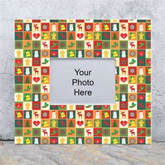 Template Christmas Pattern White Wall Photo Frame 5  X 7  by Proyonanggan