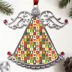 Template Christmas Pattern Metal Angel With Crystal Ornament by Proyonanggan