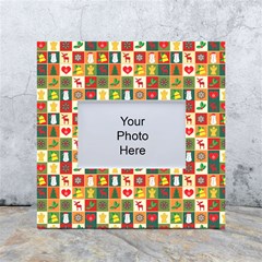 Template Christmas Pattern White Box Photo Frame 4  X 6  by Proyonanggan