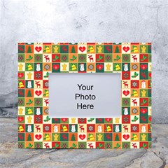 Template Christmas Pattern White Tabletop Photo Frame 4 x6  by Proyonanggan