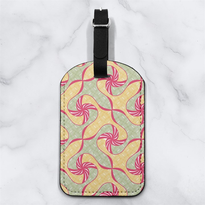 Abstract Pattern Design Scrapbooking Nappa Leather Luggage Tag Rectangle