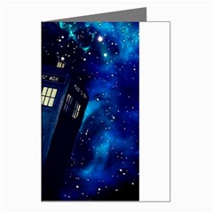 Tardis Doctor Who Space Galaxy Greeting Cards (pkg Of 8) by Cemarart