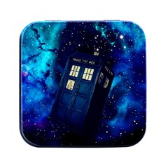 Tardis Doctor Who Space Galaxy Square Metal Box (black) by Cemarart