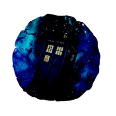 Tardis Doctor Who Space Galaxy Standard 15  Premium Flano Round Cushions by Cemarart