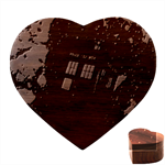 Tardis Doctor Who Space Galaxy Heart Wood Jewelry Box Front