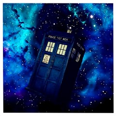 Tardis Doctor Who Space Galaxy Wooden Puzzle Square by Cemarart