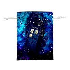 Tardis Doctor Who Space Galaxy Lightweight Drawstring Pouch (l) by Cemarart