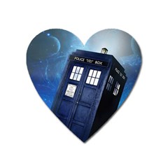 Tardis Doctor Who Space Blue Heart Magnet by Cemarart