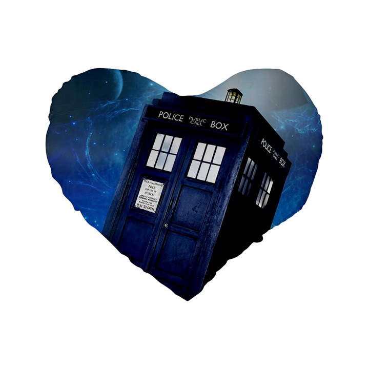 Tardis Doctor Who Space Blue Standard 16  Premium Heart Shape Cushions