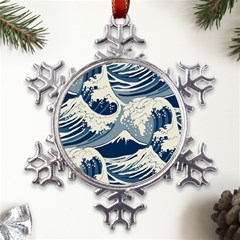 Japanese Wave Pattern Metal Large Snowflake Ornament by Cemarart