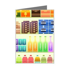 Supermarket Shelf Products Snacks Mini Greeting Card by Cemarart