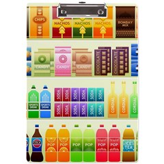 Supermarket Shelf Products Snacks A4 Acrylic Clipboard by Cemarart