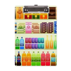 Supermarket Shelf Products Snacks A5 Acrylic Clipboard by Cemarart