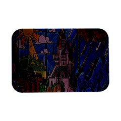 Castle Building Stained Glass Open Lid Metal Box (silver)   by Cemarart