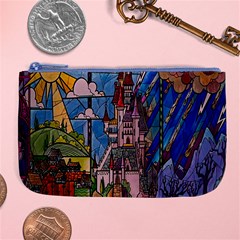 Castle Building Stained Glass Large Coin Purse by Cemarart