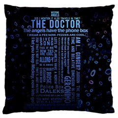 Doctor Who Tardis Large Premium Plush Fleece Cushion Case (two Sides) by Cemarart