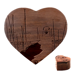 Fisherman?¯s Ward, San Francisco, Ca Heart Wood Jewelry Box by RiverRootz