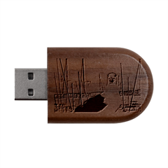 Fisherman?¯s Ward, San Francisco, Ca Wood Oval Usb Flash Drive by RiverRootz