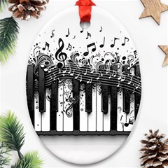 Piano Sounds Oval Ornament (two Sides) by RiverRootz