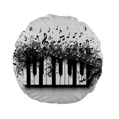 Piano Sounds Standard 15  Premium Flano Round Cushions by RiverRootz