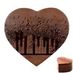 Piano Sounds Heart Wood Jewelry Box by RiverRootz